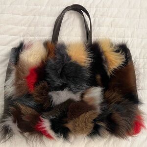 Multicolor Fur Tote Bag